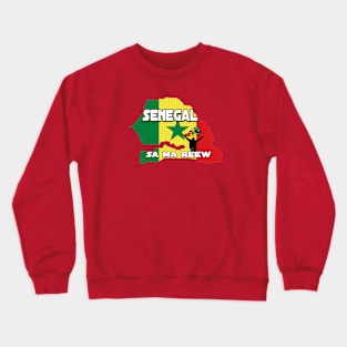 Senegal flag with Wolof Saying Senegal Sa Ma Reew Crewneck Sweatshirt